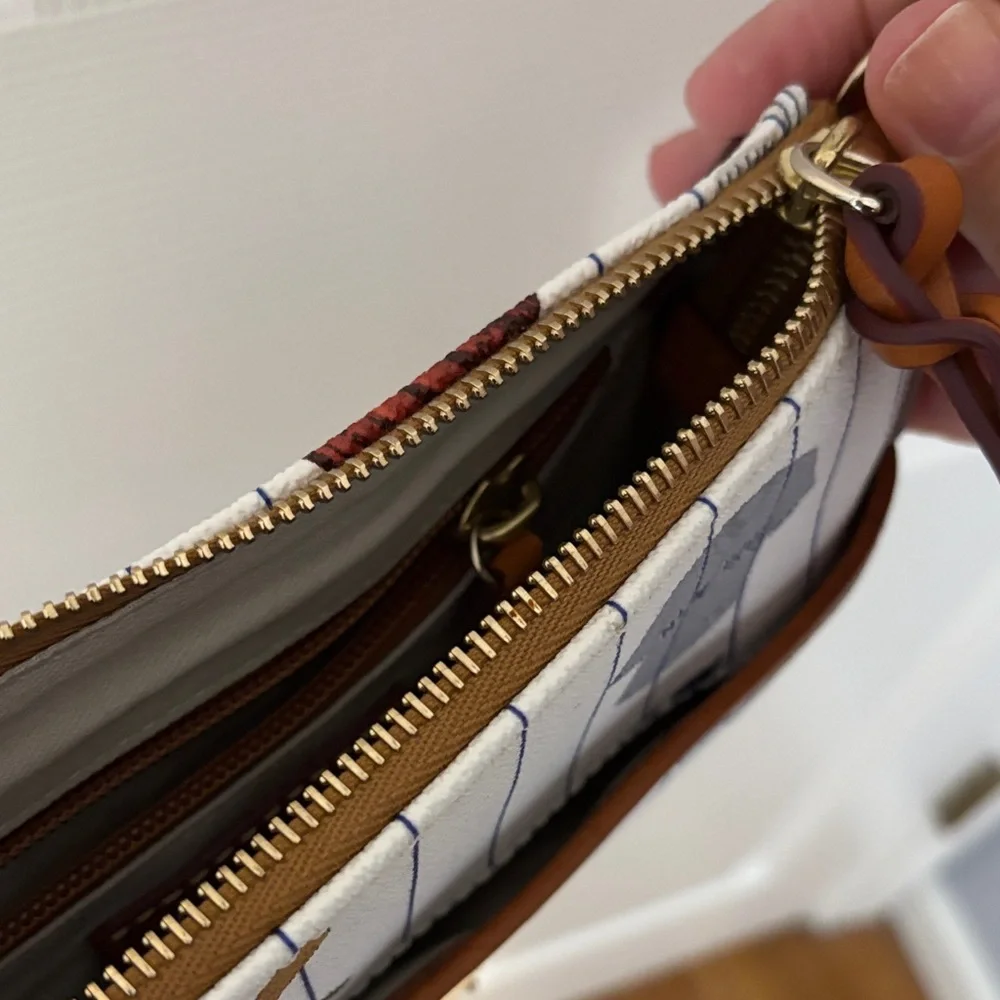 Dooney & Bourke White Crossbody Bag with NYY Baseball Print - Picture 8 of 8